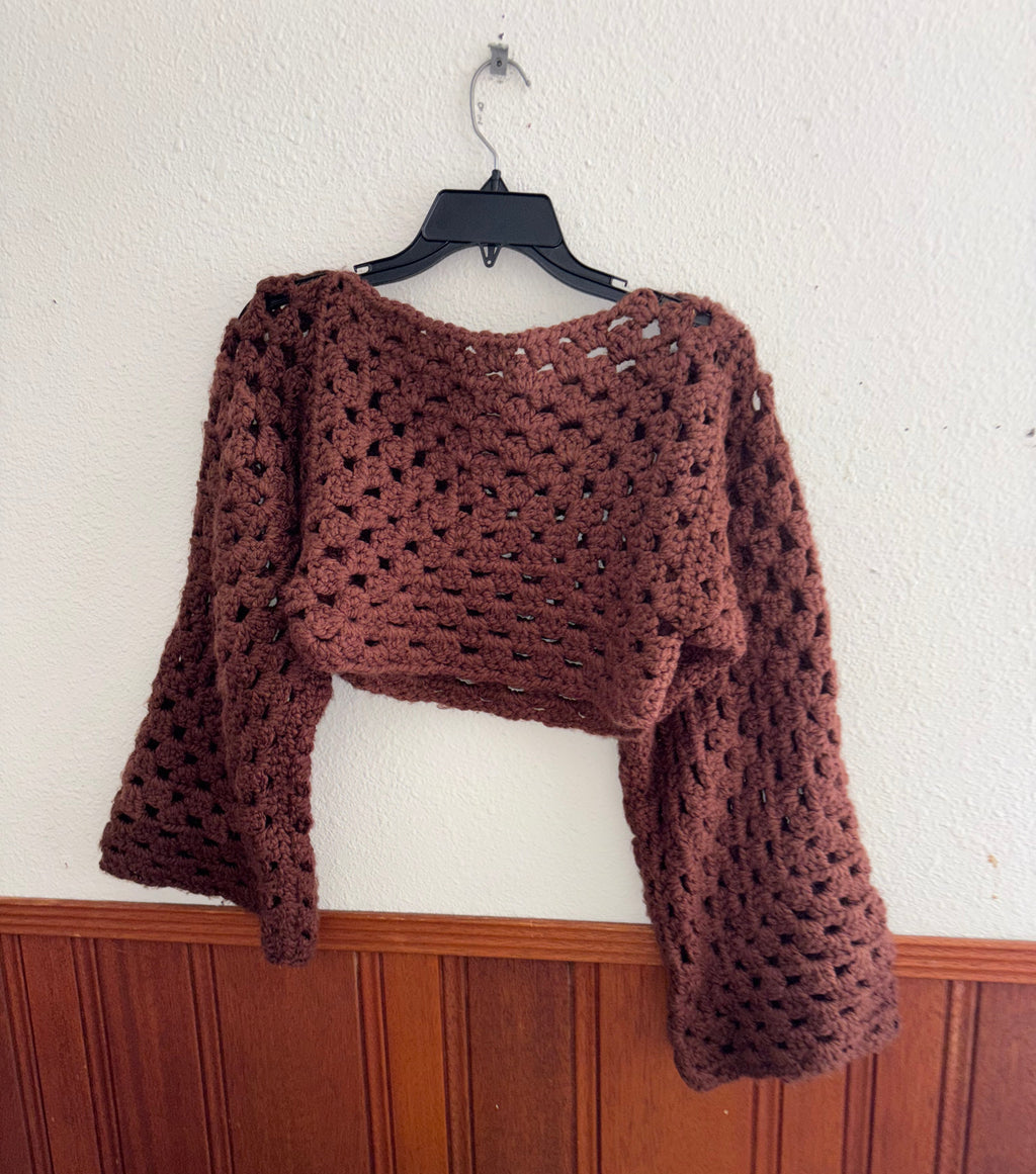 Brown Granny Square Sweater