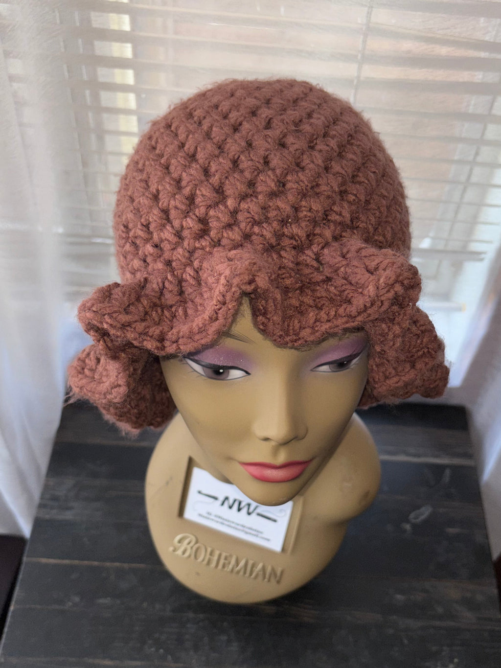 Brown Ruffle Hat