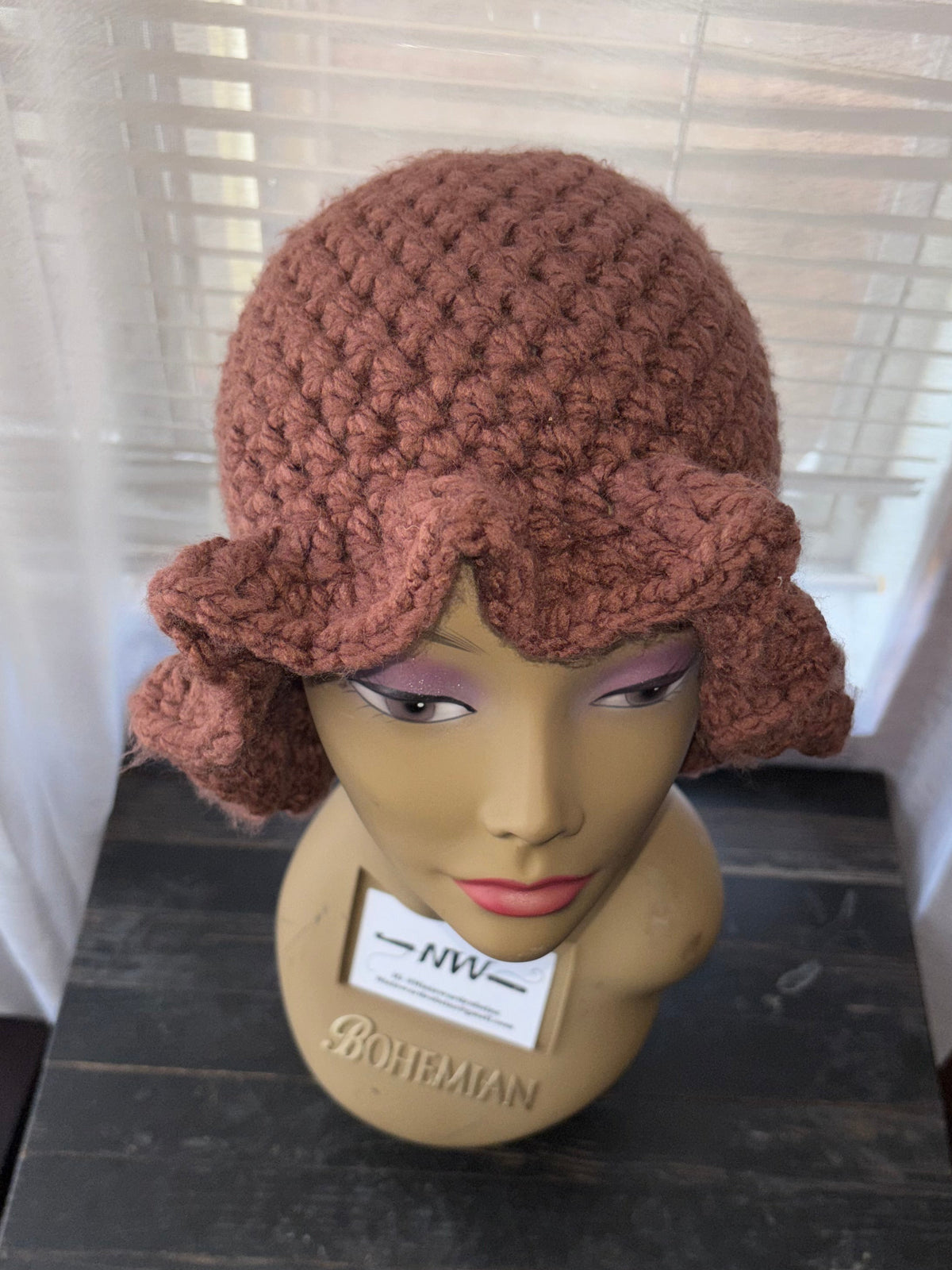Brown Ruffle Hat