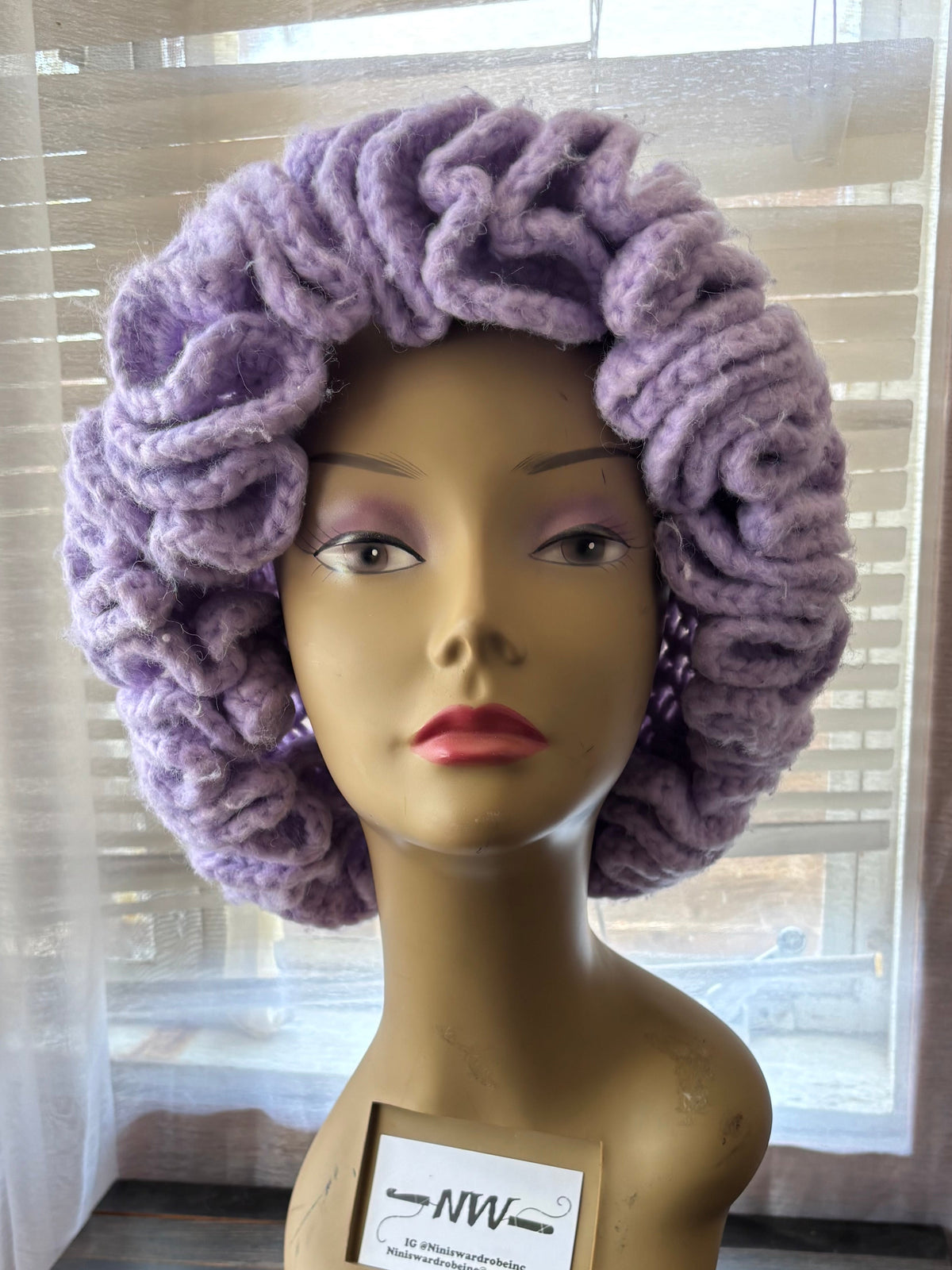 Fluffy Lavender Ruffle Hat