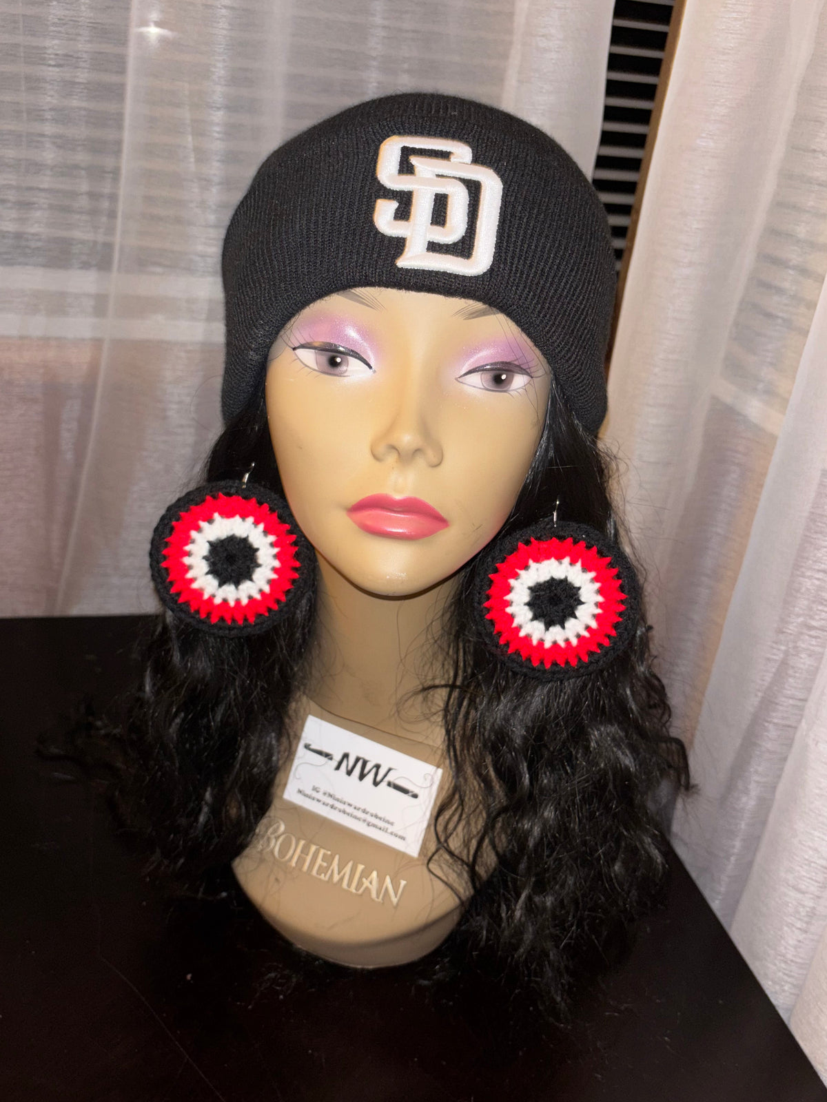 Red Protection Eye Earrings