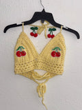 Cherry Corset Bralette with Cherry Earrings