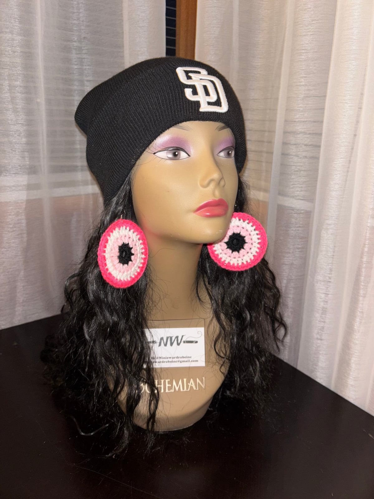 Hot Pink Protection Eye Earrings