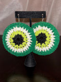 Green Protection Eye Earrings