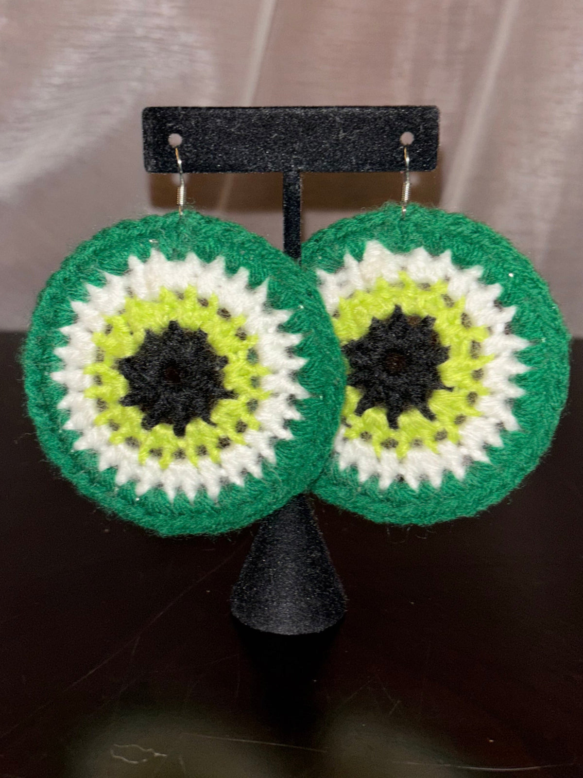 Green Protection Eye Earrings