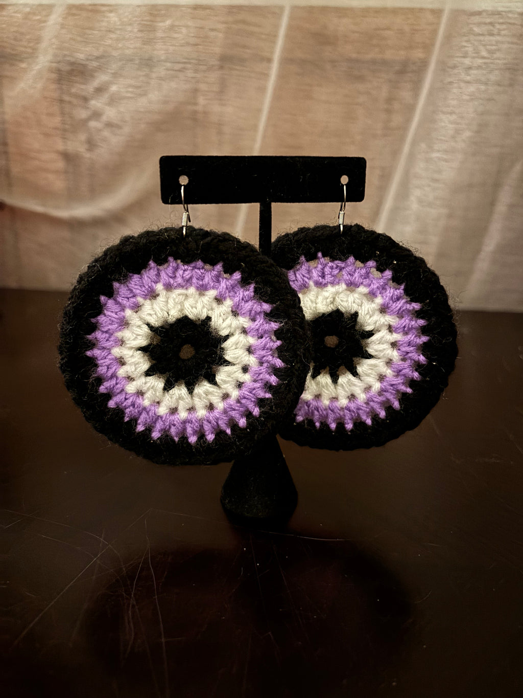 Lilac Purple Protection Eye Earrings