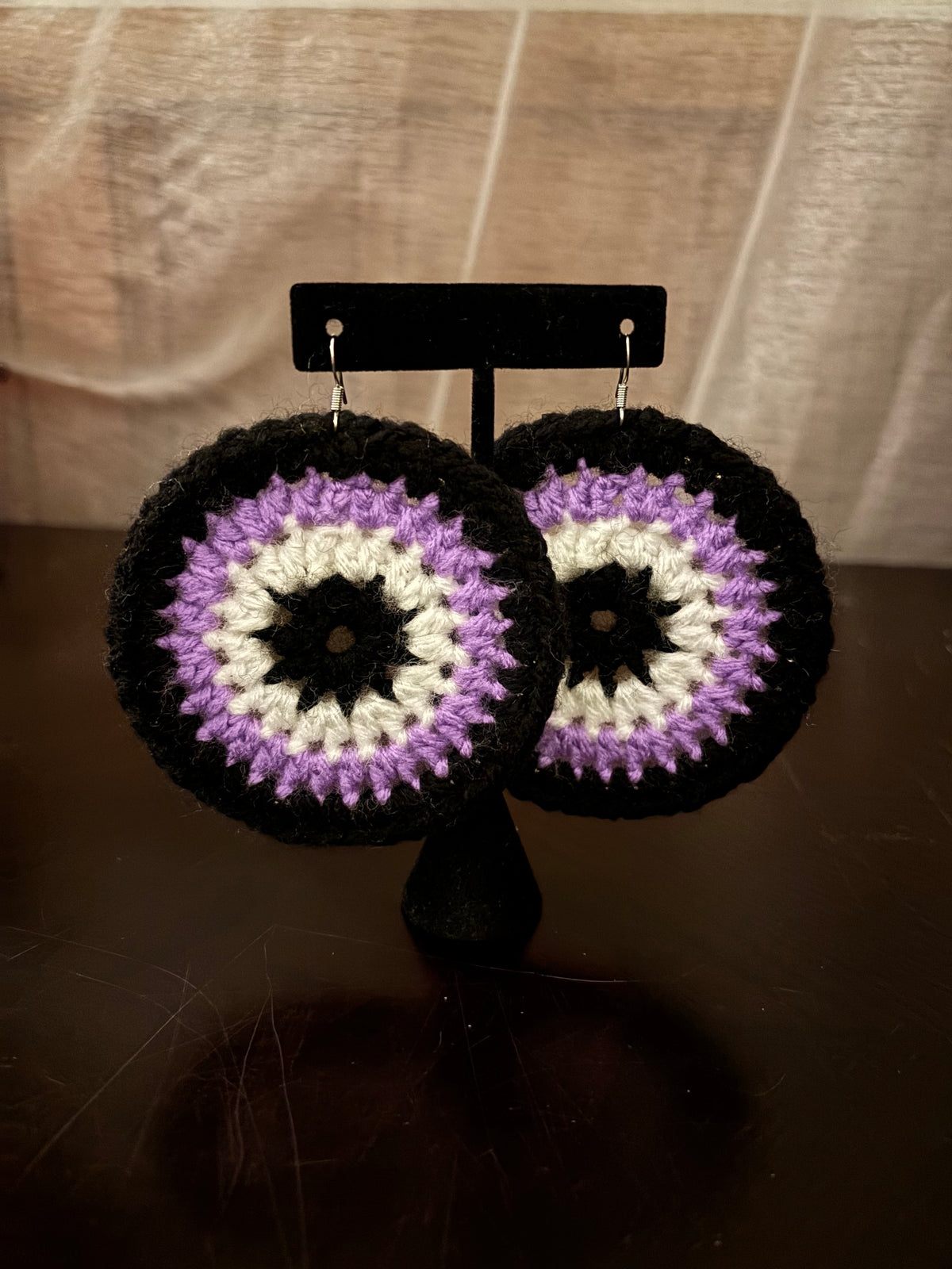 Lilac Purple Protection Eye Earrings