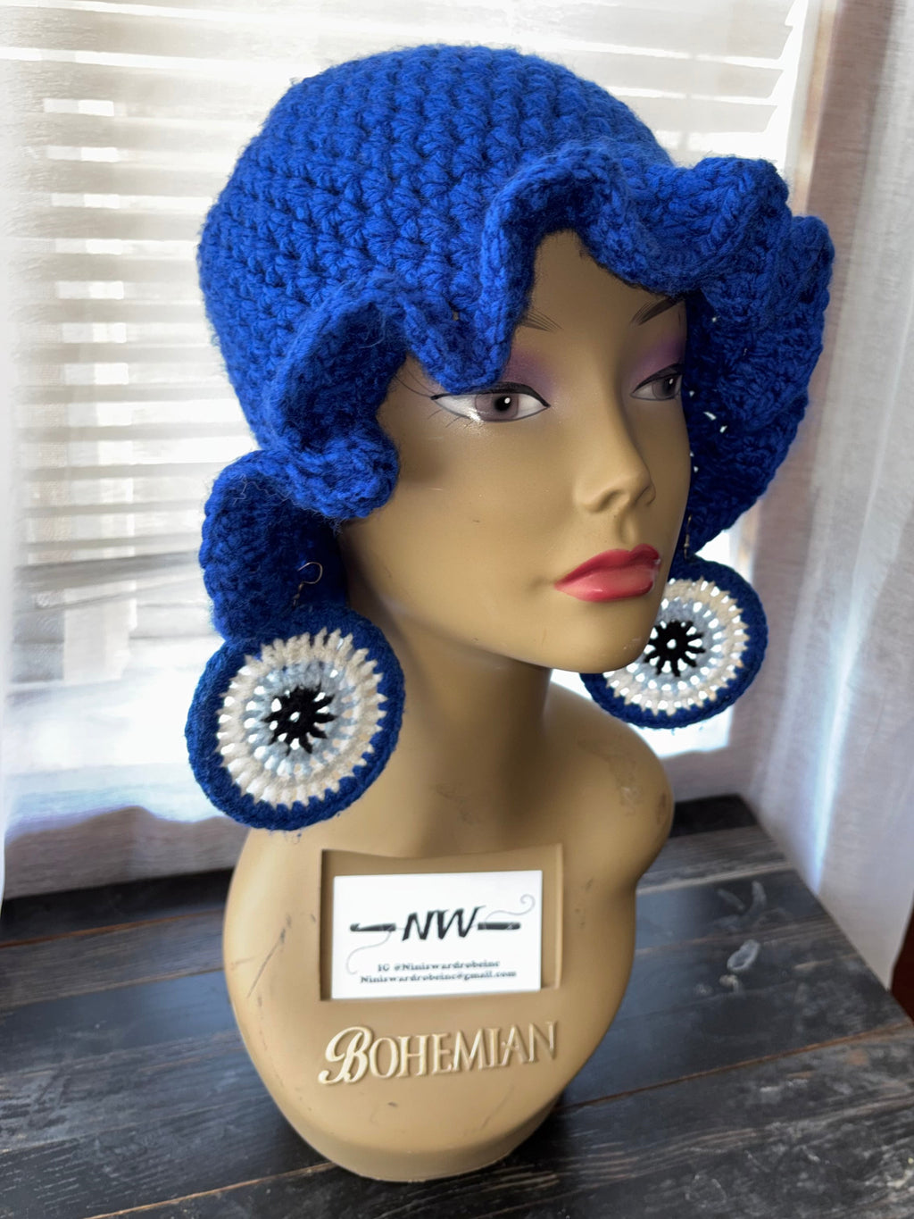 Royal Blue Ruffle Hat