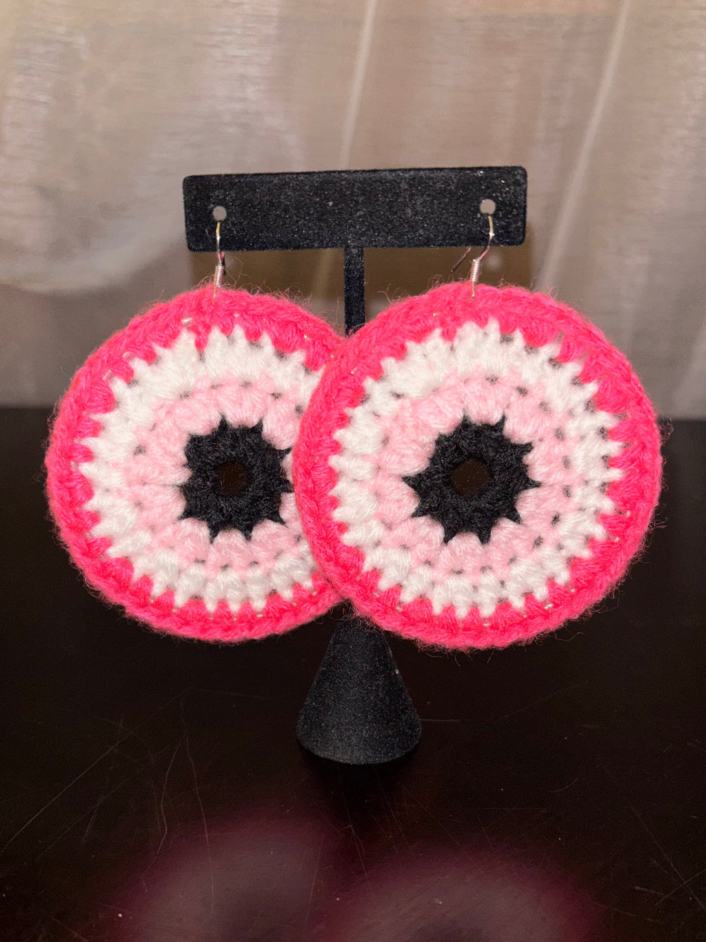 Hot Pink Protection Eye Earrings