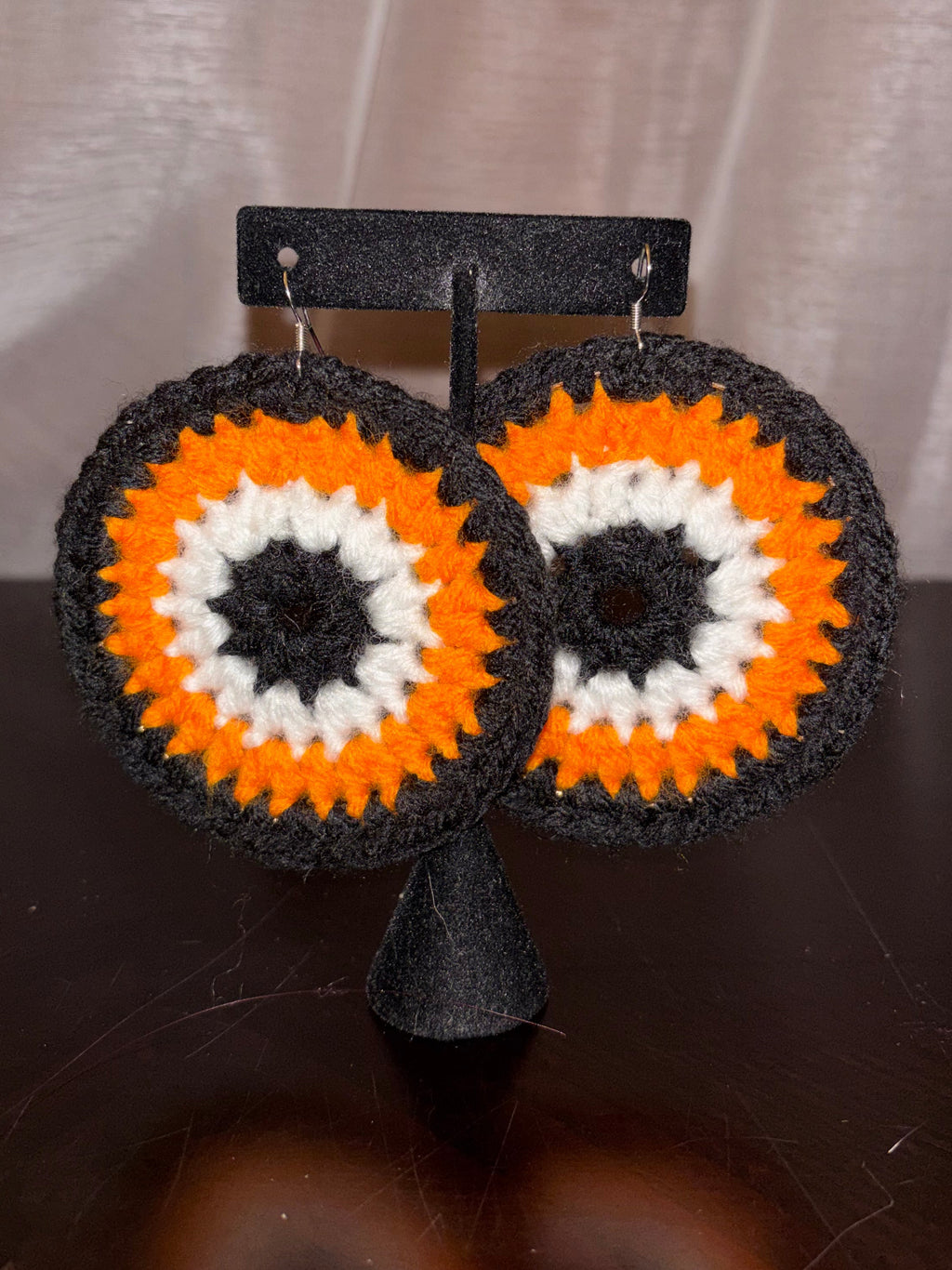 Orange Protection Eye Earrings
