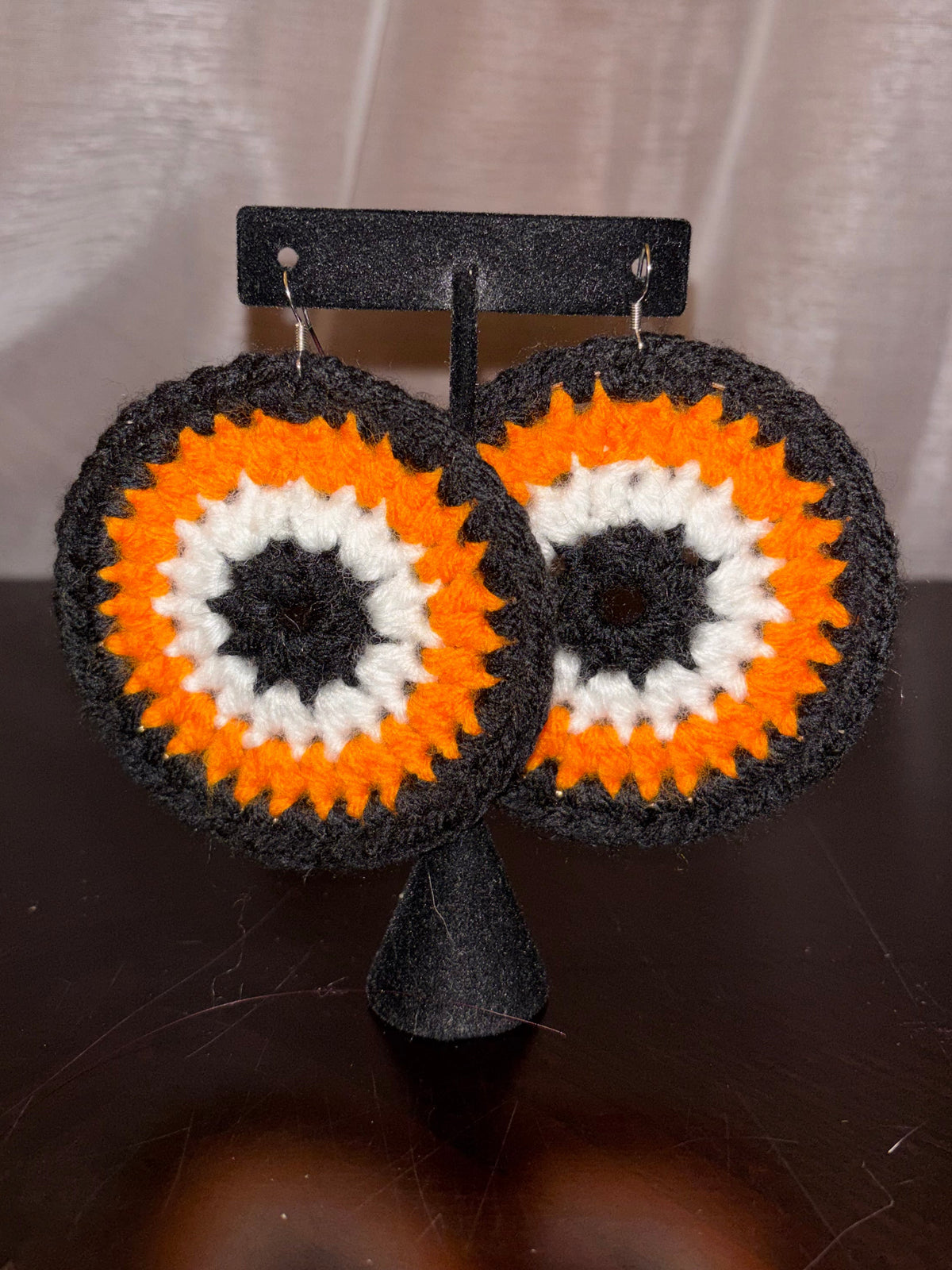 Orange Protection Eye Earrings