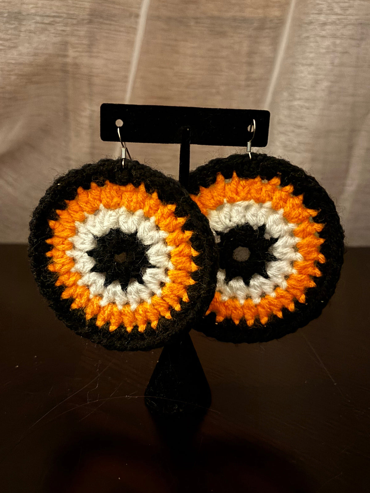 Orange Protection Eye Earrings