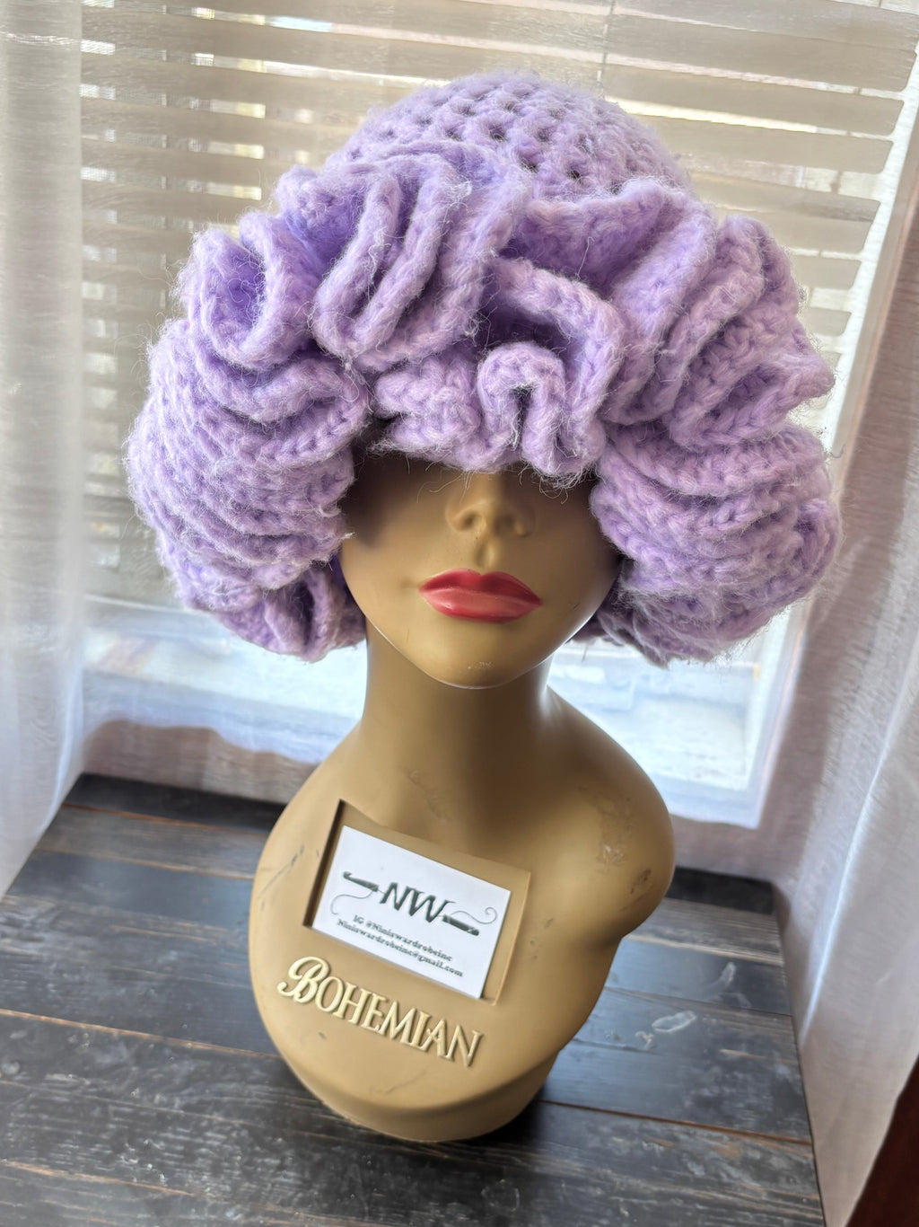 Fluffy Lavender Ruffle Hat