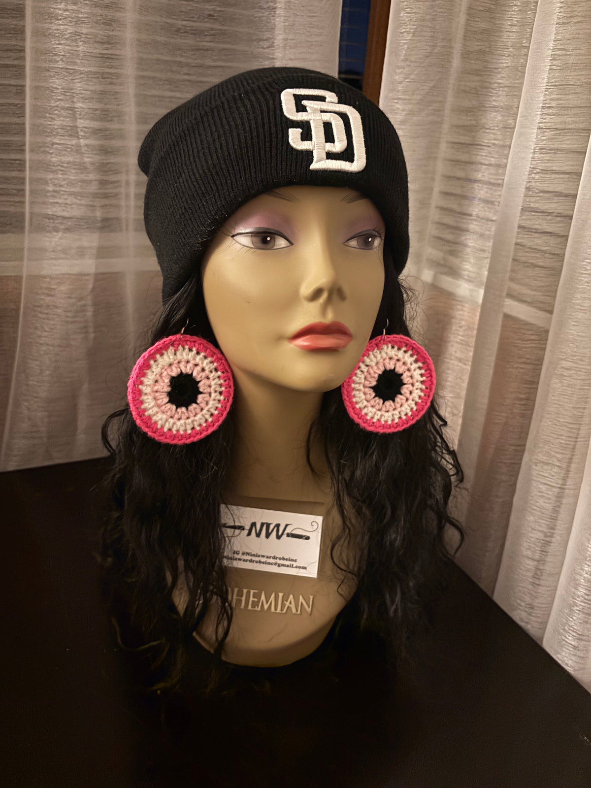 Hot Pink Protection Eye Earrings