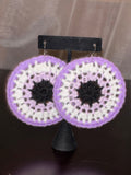 Lavender Purple Protection Eye Earrings
