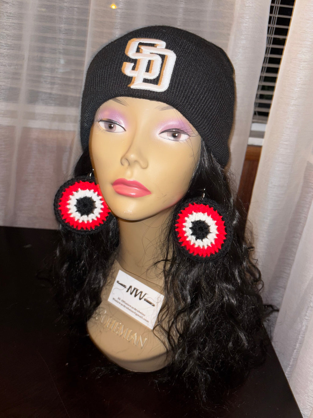 Red Protection Eye Earrings