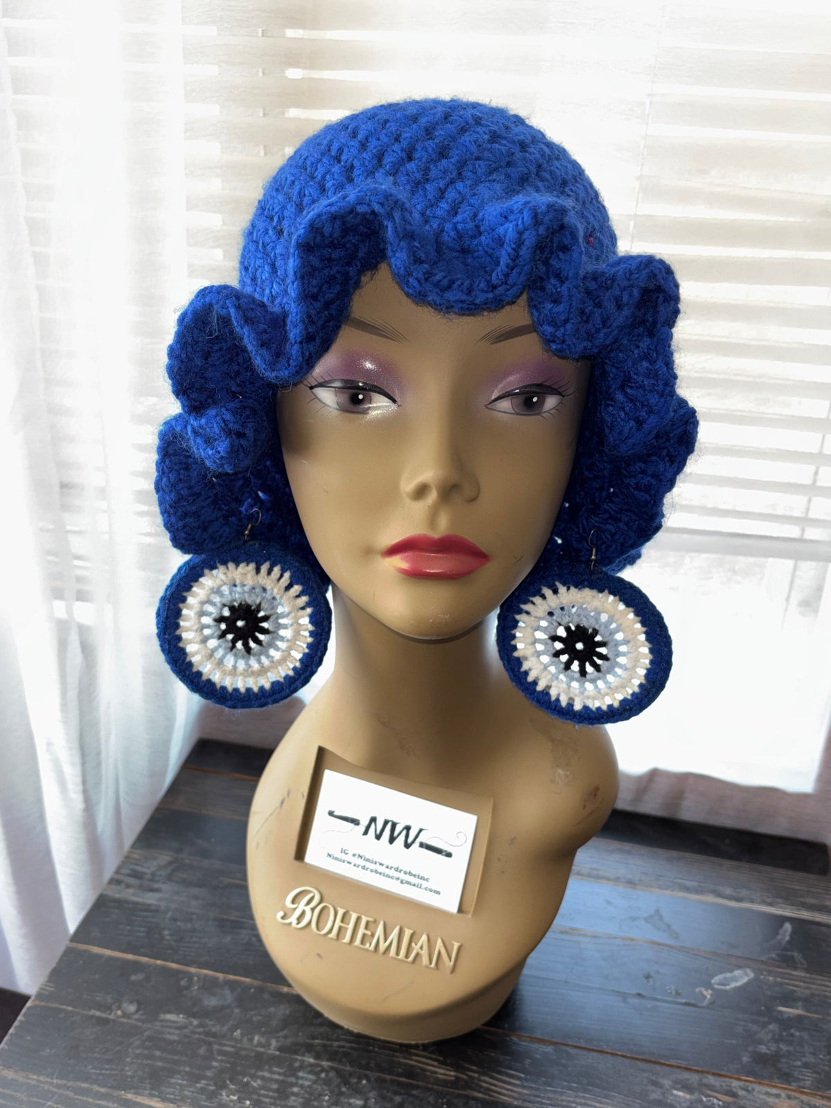 Royal Blue Ruffle Hat
