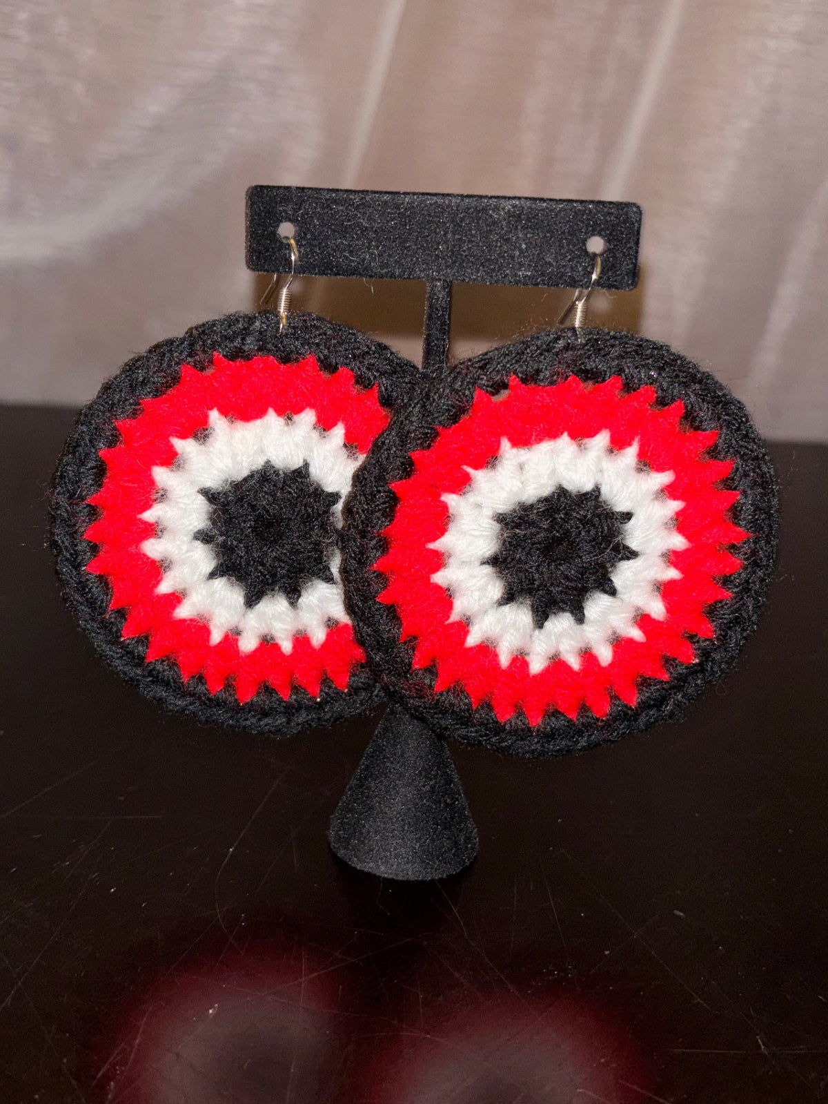 Red Protection Eye Earrings