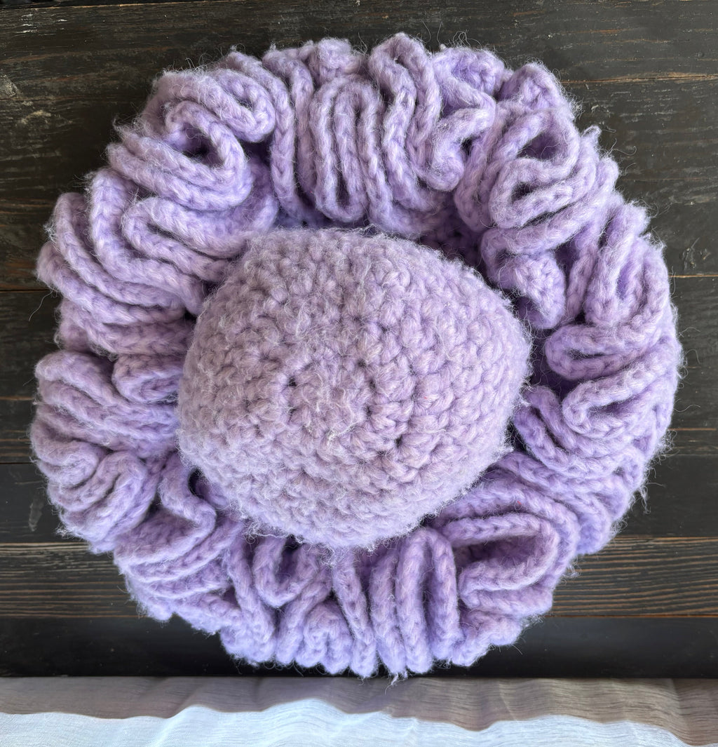 Fluffy Lavender Ruffle Hat