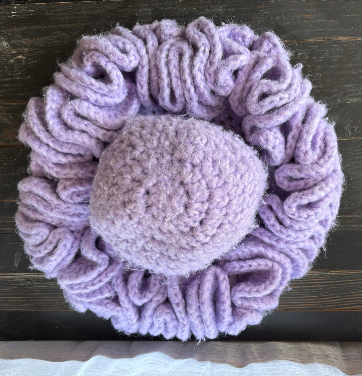 Fluffy Lavender Ruffle Hat