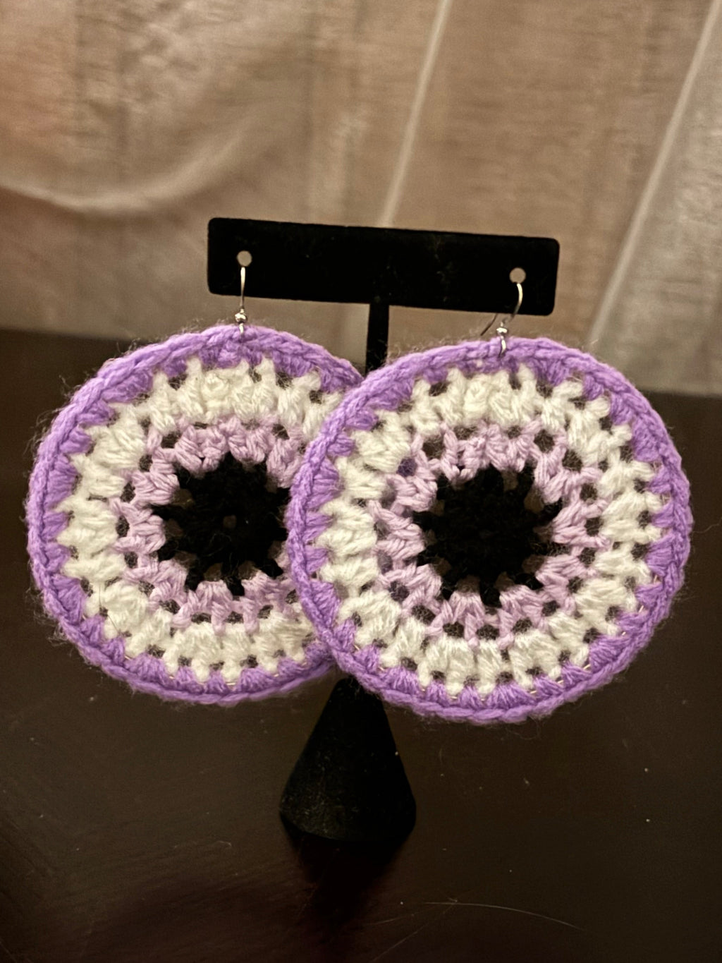 Lavender Purple Protection Eye Earrings