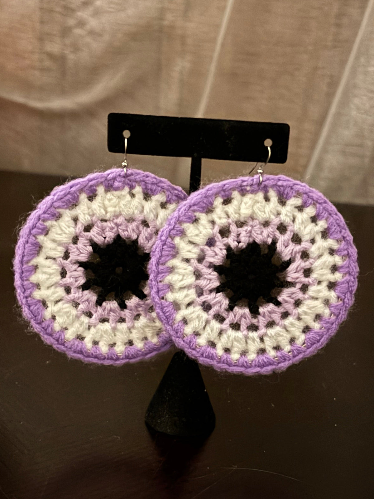 Lavender Purple Protection Eye Earrings