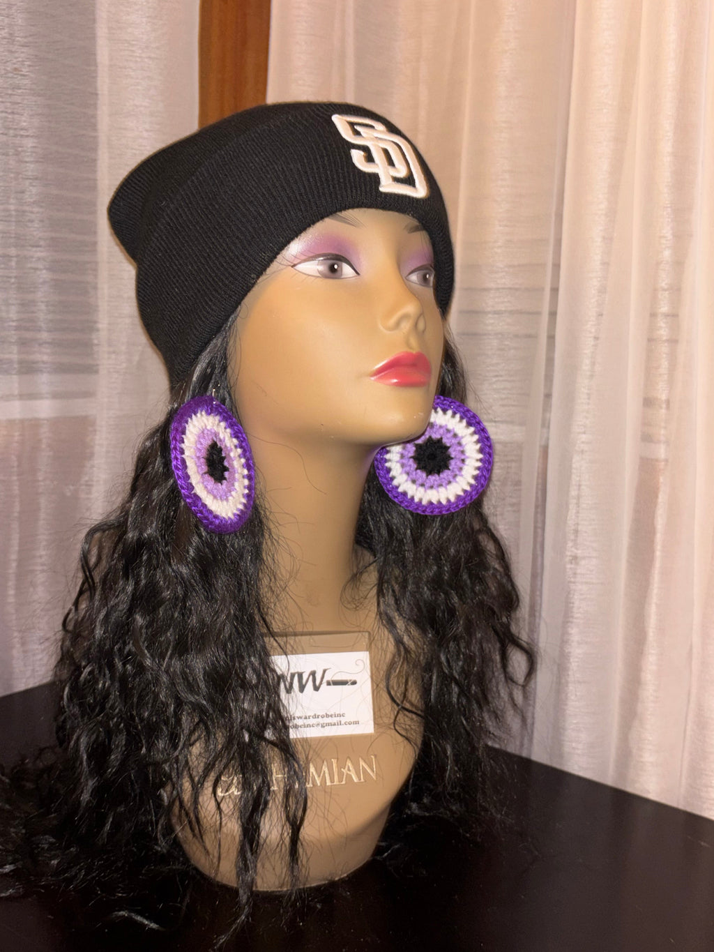 Purple Protection Eye Earrings