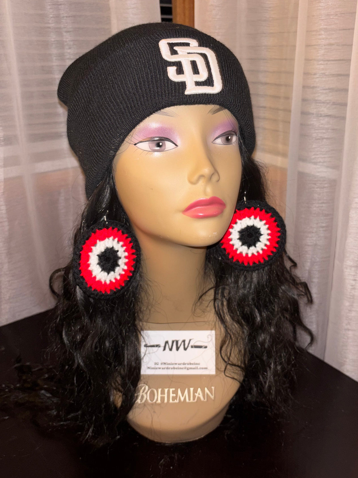 Red Protection Eye Earrings