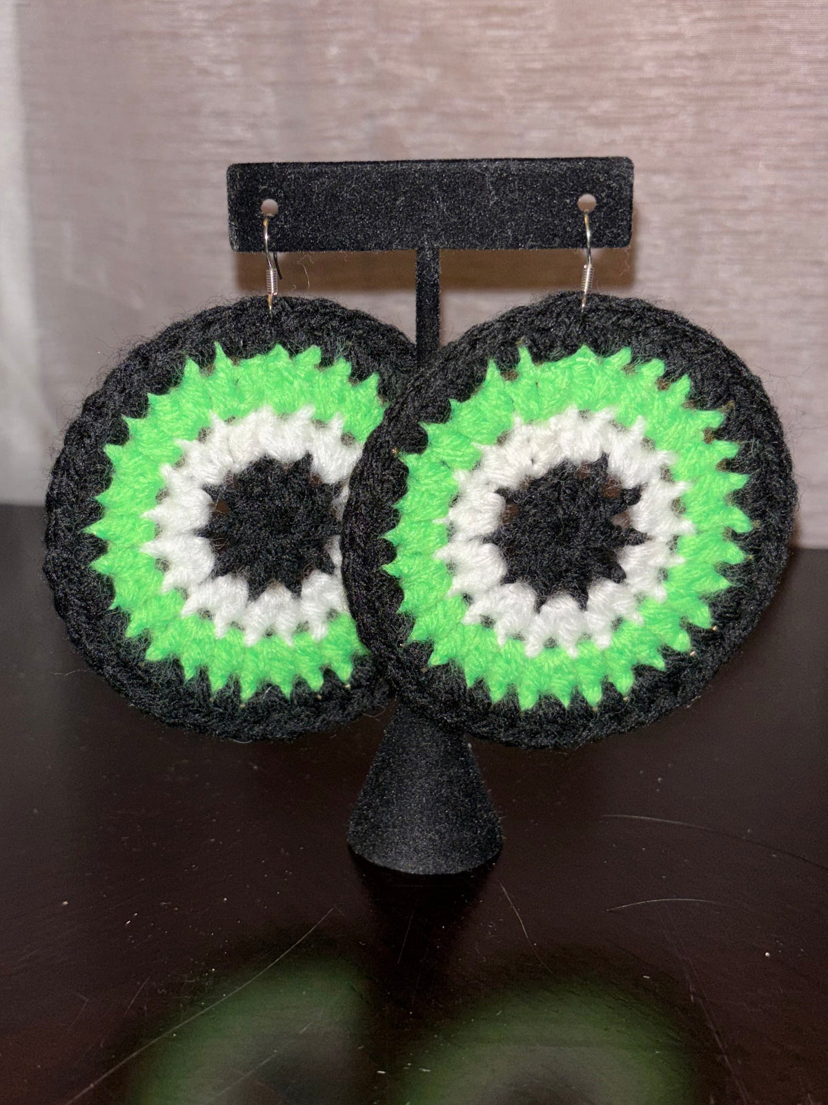 Bright Green Protection Eye Earrings