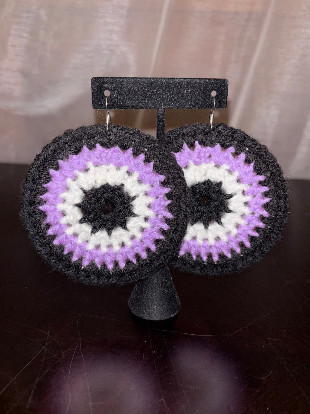 Lilac Purple Protection Eye Earrings