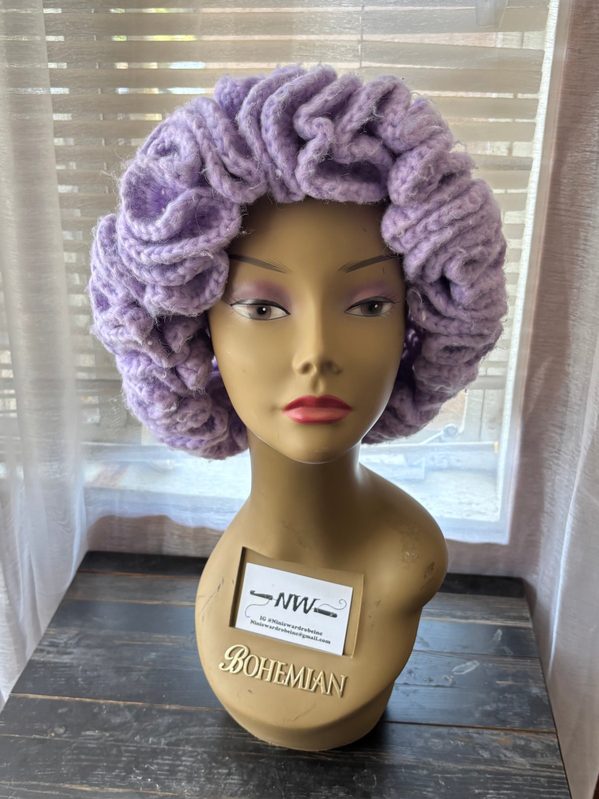 Fluffy Lavender Ruffle Hat