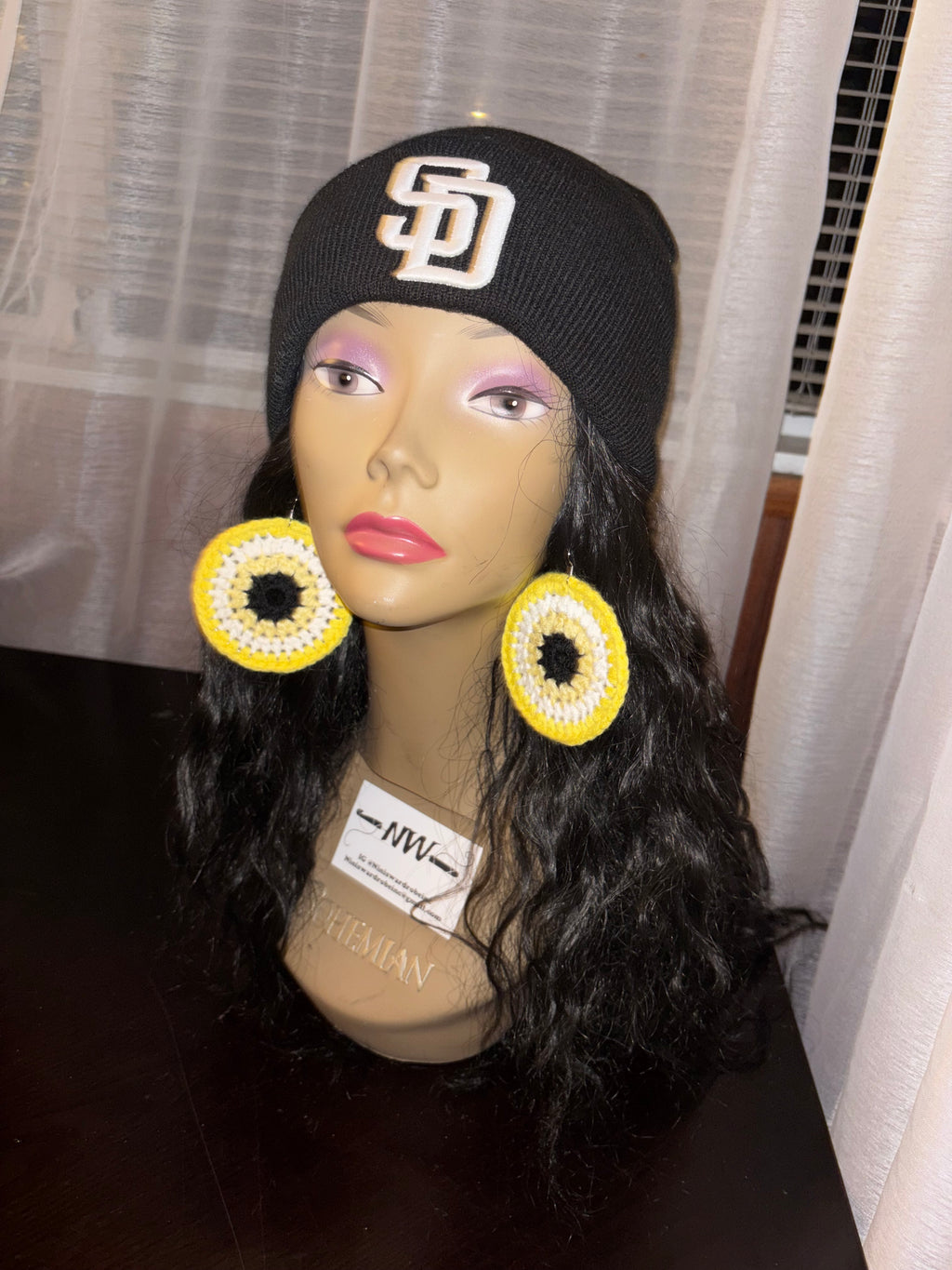 Yellow Protection Eye Earrings